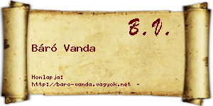 Báró Vanda névjegykártya