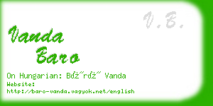 vanda baro business card